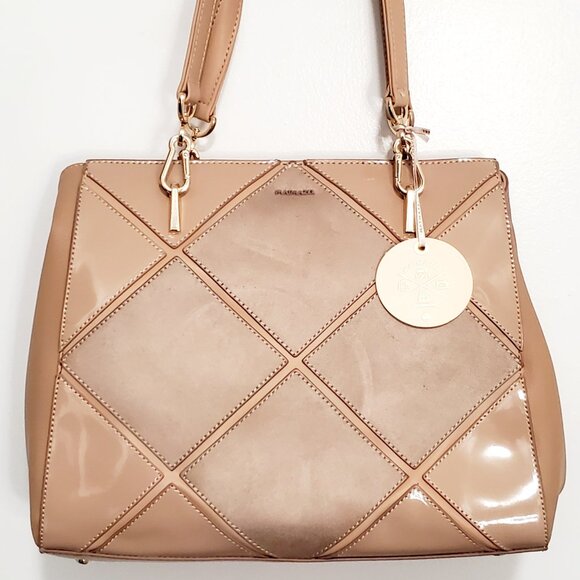 MATMAZEL "SERRA" 3 Compartment, Geometric Pattern Shoulder Bag- Green or Mink - Picture 7 of 17